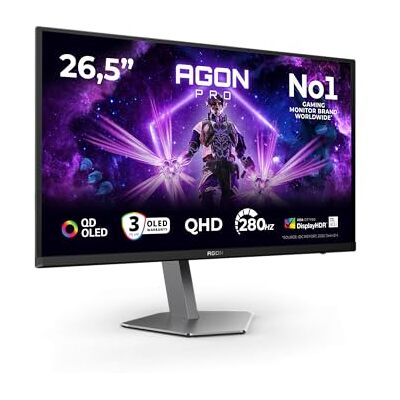 AOC Monitor AG276QZD2 26,5 inch, 2560 x 1440, WQHD, 280Hz, QD-OLED-paneel, 0,03ms GtG, USB-hub-luidsprekers, hoogteverstelling, (HDMI2x 2.1 DP 2x 1.4) Adaptive Sync, HDR400 TrueBlack, G-Sync Comp AOC Monitor AG276QZD2 26,5 inch, 2560 x 1440, WQHD, 280Hz, QD-OLED-paneel, 0,03ms GtG, USB-hub-luidsprekers, hoogteverstelling, (HDMI2x 2.1 DP 2x 1.4) Adaptive Sync, HDR400 TrueBlack, G-Sync Comp