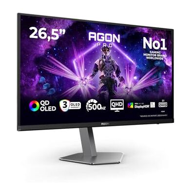 AOC AG276QKD2 26,5 inch WQHD-monitor, 500 Hz, 0,03 ms, AdaptiveSync, FreeSync Prem. Pro, G-Sync Comp., luidsprekerinstelling, luidspreker (2560 x 1440 HDMI, 2X 2.1 DP, USB HUB), zwart/donkergrijs AOC AG276QKD2 26,5 inch WQHD-monitor, 500 Hz, 0,03 ms, AdaptiveSync, FreeSync Prem. Pro, G-Sync Comp., luidsprekerinstelling, luidspreker (2560 x 1440 HDMI, 2X 2.1 DP, USB HUB), zwart/donkergrijs