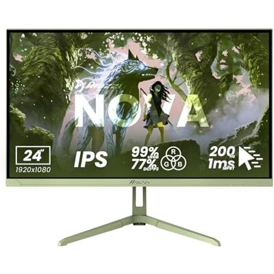 Arozzi Nova Gaming Monitor, 24 inch, IPS FHD 200Hz, 1ms, FreeSync, HDR, geïntegreerde luidsprekers, Forest Green Arozzi Nova Gaming Monitor, 24 inch, IPS FHD 200Hz, 1ms, FreeSync, HDR, geïntegreerde luidsprekers, Forest Green