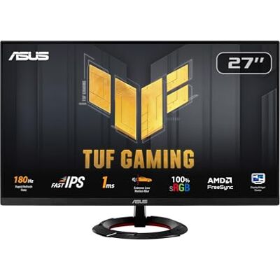 Asus TUF Gaming VG279Q3R Gaming Monitor 27 inch, Full HD (1920 x 1080), 180Hz, snelle IPS, Blur™ Extreme Low Motion Blur™, 1ms (GTG), FreeSync™, variabele overdrive, 100% sRGB Asus TUF Gaming VG279Q3R Gaming Monitor 27 inch, Full HD (1920 x 1080), 180Hz, snelle IPS, Blur™ Extreme Low Motion Blur™, 1ms (GTG), FreeSync™, variabele overdrive, 100% sRGB