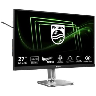 Philips 27B2G5200-27 inch Full HD-monitor, in hoogte verstelbaar, luidsprekers, adaptieve synchronisatie (1920 x 1080, 75 Hz, 1 x D-Sub, 1 x HDMI 1.4, 1 x DisplayPort 1.2, USB-hub) donker/grijs Philips 27B2G5200-27 inch Full HD-monitor, in hoogte verstelbaar, luidsprekers, adaptieve synchronisatie (1920 x 1080, 75 Hz, 1 x D-Sub, 1 x HDMI 1.4, 1 x DisplayPort 1.2, USB-hub) donker/grijs