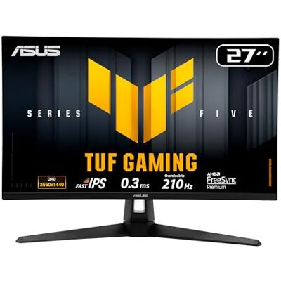 Asus TUF Gaming VG27AQ5A QHD-monitor (27 inch, 2560 x 1440, 210 Hz (OC), Fast IPS, ELMB Sync, 0,3 ms reactietijd, luidspreker, HDMI, DisplayPort, Gaming AI) Asus TUF Gaming VG27AQ5A QHD-monitor (27 inch, 2560 x 1440, 210 Hz (OC), Fast IPS, ELMB Sync, 0,3 ms reactietijd, luidspreker, HDMI, DisplayPort, Gaming AI)