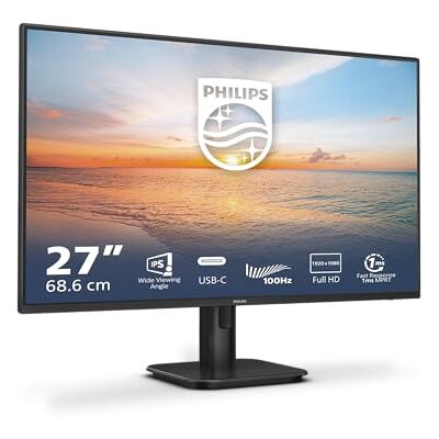 Philips 27E1N1300A Monitor 27 inch, luidspreker (1920 x 1080, 100 Hz, HDMI, USB-C (65W PD), USB-hub) zwart Philips 27E1N1300A Monitor 27 inch, luidspreker (1920 x 1080, 100 Hz, HDMI, USB-C (65W PD), USB-hub) zwart