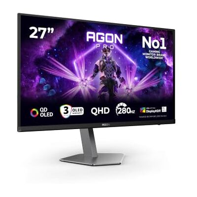 AOC Agon Pro AG276QZD2AM OLED QHD Monitor 27 inch, 240 Hz, 0,03 ms GtG, FreeSync Premium Pro, comp. G-Sync, HDR400 (2560x1440, 2X HDMI 2.1, DisplayPort, USB Hub) zwart AOC Agon Pro AG276QZD2AM OLED QHD Monitor 27 inch, 240 Hz, 0,03 ms GtG, FreeSync Premium Pro, comp. G-Sync, HDR400 (2560x1440, 2X HDMI 2.1, DisplayPort, USB Hub) zwart