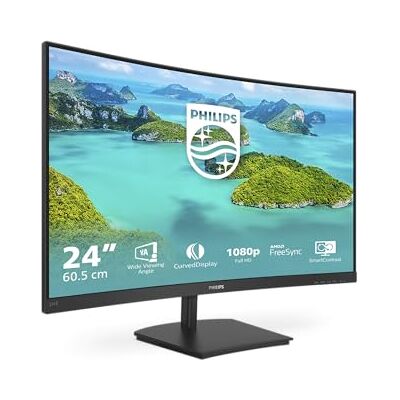 Philips 241E1SCA Gebogen FHD 24-gamerscherm VA Slab 4ms 75Hz VGA / HDMI AMD FreeSync Philips 241E1SCA Gebogen FHD 24-gamerscherm VA Slab 4ms 75Hz VGA / HDMI AMD FreeSync