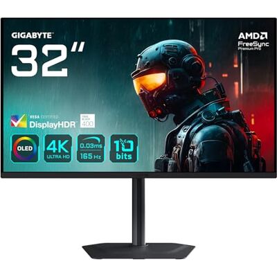 Gigabyte MO32U 31,5" Gaming Monitor OLED 4K UHD 3840 x 2160, 165Hz, 0,03ms, 250cd/m², HDR True Black 400, HDMI 2.1, DisplayPort 1.4 Gigabyte MO32U 31,5" Gaming Monitor OLED 4K UHD 3840 x 2160, 165Hz, 0,03ms, 250cd/m², HDR True Black 400, HDMI 2.1, DisplayPort 1.4