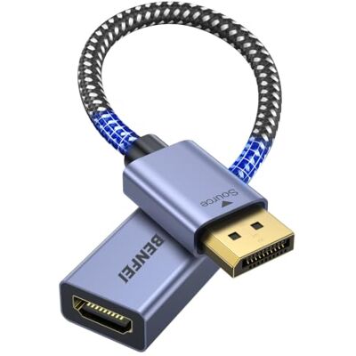 BENFEI Vergulde DisplayPort naar HDMI-adapter Compatibel met Lenovo Dell HP en andere merken Aluminium behuizing BENFEI Vergulde DisplayPort naar HDMI-adapter Compatibel met Lenovo Dell HP en andere merken Aluminium behuizing