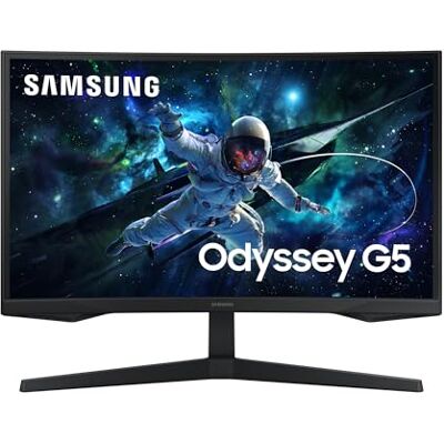 Samsung Odyssey G5 Gaming-monitor (S27CG554), gebogen (1000R), 27 inch, 2560 x 1440 (WQHD 2K), HDR10, VA, 165Hz, 1ms (MPRT), FreeSync, HDMI, DisplayPort, audio-ingang, Flicker Free, Eye Saver Mode Samsung Odyssey G5 Gaming-monitor (S27CG554), gebogen (1000R), 27 inch, 2560 x 1440 (WQHD 2K), HDR10, VA, 165Hz, 1ms (MPRT), FreeSync, HDMI, DisplayPort, audio-ingang, Flicker Free, Eye Saver Mode