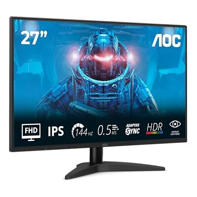 AOC Gaming Monitor 27B36X 24 inch FHD, 144 Hz, IPS, 0,5 ms MPRT reactietijd, Adaptive Sync, HDR10 (1920 x 1080, HDMI 1x 1.4, DP 1x 1.4) zwart AOC Gaming Monitor 27B36X 24 inch FHD, 144 Hz, IPS, 0,5 ms MPRT reactietijd, Adaptive Sync, HDR10 (1920 x 1080, HDMI 1x 1.4, DP 1x 1.4) zwart