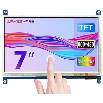 Waveshare 7 inch Display for Raspberry Pi 4 Capacitive 5-Points Touchscreen HDMI LCD (B) 800x480 Resolution Supports All Raspberry Pi/Windows PC Driver Free Low Power Consumption Waveshare 7 inch Display for Raspberry Pi 4 Capacitive 5-Points Touchscreen HDMI LCD (B) 800x480 Resolution Supports All Raspberry Pi/Windows PC Driver Free Low Power Consumption