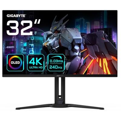 Gigabyte AORUS FO32U2 OLED 4K UHD Gaming Monitor, 240Hz, 0,03ms, KVM, FreeSync Premium Pro, HDMI 2.1, VESA DisplayHDR True Black 400 Gigabyte AORUS FO32U2 OLED 4K UHD Gaming Monitor, 240Hz, 0,03ms, KVM, FreeSync Premium Pro, HDMI 2.1, VESA DisplayHDR True Black 400