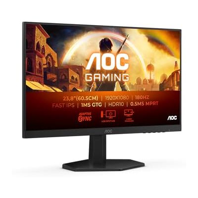 AOC Gaming 24G42E 24 inch Full HD Monitor, 180Hz, 1ms, FreeSync Prem, G-Sync comp, HDR10 (1920x1080, 1x HDMI 2.0, 1x DisplayPort 1.4), zwart AOC Gaming 24G42E 24 inch Full HD Monitor, 180Hz, 1ms, FreeSync Prem, G-Sync comp, HDR10 (1920x1080, 1x HDMI 2.0, 1x DisplayPort 1.4), zwart
