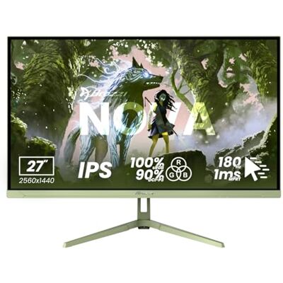 Arozzi Nova 27" IPS QHD 2560 × 1440, 180 Hz, 1 ms, FreeSync, HDR, haut-parleurs intégrés Forest Green Arozzi Nova 27" IPS QHD 2560 × 1440, 180 Hz, 1 ms, FreeSync, HDR, haut-parleurs intégrés Forest Green