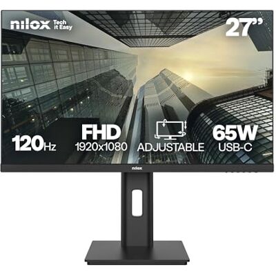 Nilox NXM27REG12065 Moniteur professionnel 27" IPS Full HD, fréquence 120 Hz, USB-C 65 W, hauteur réglable Nilox NXM27REG12065 Moniteur professionnel 27" IPS Full HD, fréquence 120 Hz, USB-C 65 W, hauteur réglable