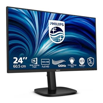 Philips 24B2N3200J 24 inch FHD monitor, luidsprekers, in hoogte verstelbaar (1920 x 1080, 120 Hz, VGA, HDMI 1.4, DisplayPort 1.2, USB-hub) zwart Philips 24B2N3200J 24 inch FHD monitor, luidsprekers, in hoogte verstelbaar (1920 x 1080, 120 Hz, VGA, HDMI 1.4, DisplayPort 1.2, USB-hub) zwart