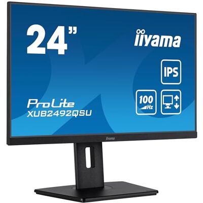 IIYAMA XUB2492QSU-B1 Monitor 23,8 inch, IPS, 2560 x 1440/100 Hz, 1H1DP, HAS IIYAMA XUB2492QSU-B1 Monitor 23,8 inch, IPS, 2560 x 1440/100 Hz, 1H1DP, HAS