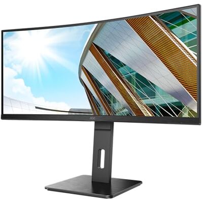 AOC CU34P2A 86 cm (34 inch) gebogen display (HDMI, DisplayPort, USB-hub, 3440 x 1440 px, 100 Hz, FreeSync) zwart AOC CU34P2A 86 cm (34 inch) gebogen display (HDMI, DisplayPort, USB-hub, 3440 x 1440 px, 100 Hz, FreeSync) zwart