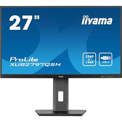 IIYAMA XUB2797QSN-B1-27 Desktopmonitor, QHD LED, IPS, 2560 x 1440/100Hz, 1H1DP1C, HAS, RJ45, zwart IIYAMA XUB2797QSN-B1-27 Desktopmonitor, QHD LED, IPS, 2560 x 1440/100Hz, 1H1DP1C, HAS, RJ45, zwart