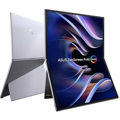 Asus ZenScreen Fold MQ17QH draagbare monitor 17,3 inch Quad HD OLED (2560 x 1920), HDMI, twee USB-C, geïntegreerde opvouwbare standaard, 100% DCI-P3, zilver Asus ZenScreen Fold MQ17QH draagbare monitor 17,3 inch Quad HD OLED (2560 x 1920), HDMI, twee USB-C, geïntegreerde opvouwbare standaard, 100% DCI-P3, zilver