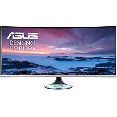 Asus Designo MX38VC PC-monitor 38 inch UWQHD, gebogen IPS-paneel 2300R, 21:9-3840 x 1600-300cd/m², DisplayPort, HDMI en 2x USB 3.0 & 1x USB-C, Harman Kardon luidspreker, inductielader Asus Designo MX38VC PC-monitor 38 inch UWQHD, gebogen IPS-paneel 2300R, 21:9-3840 x 1600-300cd/m², DisplayPort, HDMI en 2x USB 3.0 & 1x USB-C, Harman Kardon luidspreker, inductielader