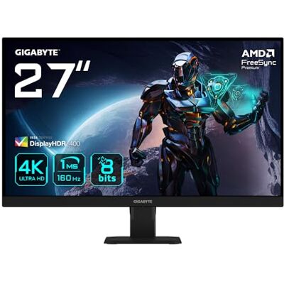 Gigabyte GS27U 27" UHD Gaming Monitor 3840 x 2160, 160Hz, 1ms, 350CD/m², Display HDR400, HDMI 2.1, DisplayPort 1.4 Gigabyte GS27U 27" UHD Gaming Monitor 3840 x 2160, 160Hz, 1ms, 350CD/m², Display HDR400, HDMI 2.1, DisplayPort 1.4