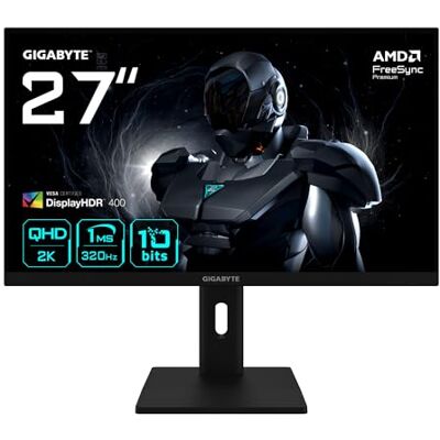 Gigabyte G27Q3 Moniteur Gaming 27” 2K QHD 2560 x 1440, 320Hz, 1ms, 350 CD/m², FreeSync Premium, Display HDR400, HDMI 2.0, DisplayPort 1.4 Gigabyte G27Q3 Moniteur Gaming 27” 2K QHD 2560 x 1440, 320Hz, 1ms, 350 CD/m², FreeSync Premium, Display HDR400, HDMI 2.0, DisplayPort 1.4
