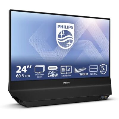Philips Monitor 24B2D5300 24 inch 120Hz IPS paneel, 4ms GtG, luidsprekers, USB-hub (1920x1080 HDMI 2X 1.4) zwart Philips Monitor 24B2D5300 24 inch 120Hz IPS paneel, 4ms GtG, luidsprekers, USB-hub (1920x1080 HDMI 2X 1.4) zwart