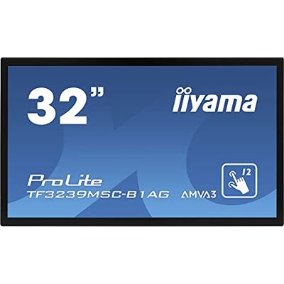 IIYAMA Prolite TF3239MSC-B1AG touchscreen-monitor, 80 cm (31,5 inch), 1920 x 1080 pixels, meerdere drukken, multi-gebruiker, zwart IIYAMA Prolite TF3239MSC-B1AG touchscreen-monitor, 80 cm (31,5 inch), 1920 x 1080 pixels, meerdere drukken, multi-gebruiker, zwart