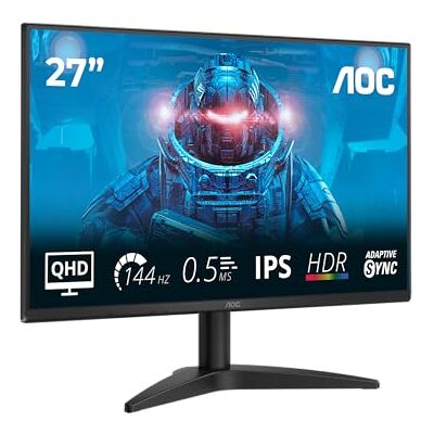 AOC Q27B36X 27 inch 144 Hz WQHD-display, IPS-display, 0,5 ms MPRT, adaptieve synchronisatie, HDR10, (2560 x 1440 HDMI 1 x 2.0 DP 1.4) zwart AOC Q27B36X 27 inch 144 Hz WQHD-display, IPS-display, 0,5 ms MPRT, adaptieve synchronisatie, HDR10, (2560 x 1440 HDMI 1 x 2.0 DP 1.4) zwart