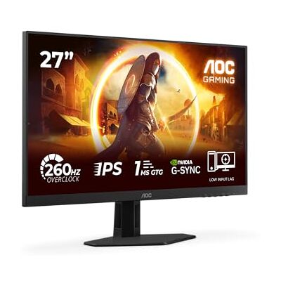 AOC 27G4ZRE 27 inch 260 Hz FHD monitor, snel IPS-paneel, MPRT 0,3 ms, adaptieve synchronisatie, HDR10, G-Sync (1920 x 1080 HDMI 2 x 2.0 DP 1 x 1.4) zwart AOC 27G4ZRE 27 inch 260 Hz FHD monitor, snel IPS-paneel, MPRT 0,3 ms, adaptieve synchronisatie, HDR10, G-Sync (1920 x 1080 HDMI 2 x 2.0 DP 1 x 1.4) zwart
