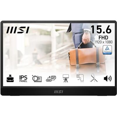 MSI PRO MP161 E2U 15,6 inch Full HD draagbaar display IPS-paneel 1920 x 1080, 60 Hz, oogvriendelijk display (pc, laptop, mobiel), HP geïntegreerd Mini-HDMI 2.0b, 2x USB Type-C MSI PRO MP161 E2U 15,6 inch Full HD draagbaar display IPS-paneel 1920 x 1080, 60 Hz, oogvriendelijk display (pc, laptop, mobiel), HP geïntegreerd Mini-HDMI 2.0b, 2x USB Type-C