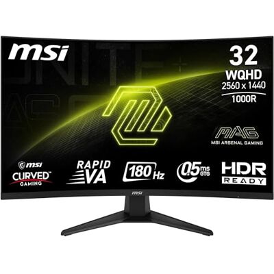 MSI MAG 325CQF 32 inch WQHD gebogen gaming-monitor Rapid VA 1000R 2560 x 1440, 180 Hz / 0,5 ms (GtG, min.), Adaptive Sync DP 1.4a, HDMI 2.0b CEC, USB Type-C (DP Alt. W/15W PD) MSI MAG 325CQF 32 inch WQHD gebogen gaming-monitor Rapid VA 1000R 2560 x 1440, 180 Hz / 0,5 ms (GtG, min.), Adaptive Sync DP 1.4a, HDMI 2.0b CEC, USB Type-C (DP Alt. W/15W PD)