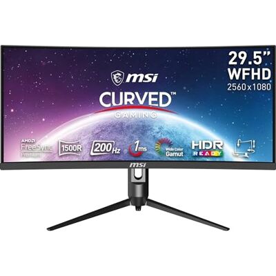 MSI Optix MAG301CR2 29,5 inch WFHD Curved Gaming Monitor VA-paneel 1500R, 2560x1080, 21:9, 200Hz / 1ms, FreeSync Premium, HDR Ready, verstelbare standaard, Mystic Light DisplayPort 1.2, HDMI 2.0, USB 3.0 MSI Optix MAG301CR2 29,5 inch WFHD Curved Gaming Monitor VA-paneel 1500R, 2560x1080, 21:9, 200Hz / 1ms, FreeSync Premium, HDR Ready, verstelbare standaard, Mystic Light DisplayPort 1.2, HDMI 2.0, USB 3.0