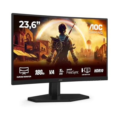AOC Gaming Monitor C24G42E 23,6 inch, gebogen, 1920 x 1080, FHD, 180 Hz, VA Panel, 0,5 ms MPRT, luidsprekers, (HDMI2 x 2.0 DP 1 x 1.4) Adaptive Sync, HDR10, FreeSync, zwart AOC Gaming Monitor C24G42E 23,6 inch, gebogen, 1920 x 1080, FHD, 180 Hz, VA Panel, 0,5 ms MPRT, luidsprekers, (HDMI2 x 2.0 DP 1 x 1.4) Adaptive Sync, HDR10, FreeSync, zwart