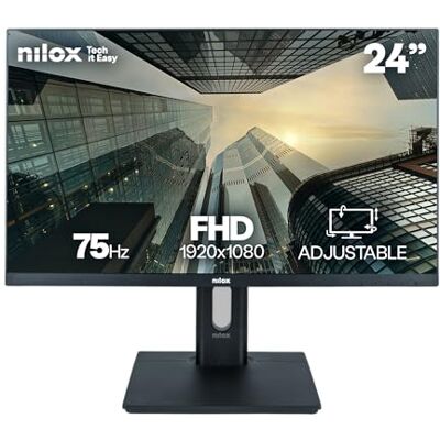 Nilox NXM24REGWEB01 24 inch monitor, Full HD, 75 Hz pc-scherm, IPS-technologie, HDMI-aansluitingen, blauw licht reductie en webcam. Draaibare basis, verstelbaar, draaibaar, kantelbaar Nilox NXM24REGWEB01 24 inch monitor, Full HD, 75 Hz pc-scherm, IPS-technologie, HDMI-aansluitingen, blauw licht reductie en webcam. Draaibare basis, verstelbaar, draaibaar, kantelbaar