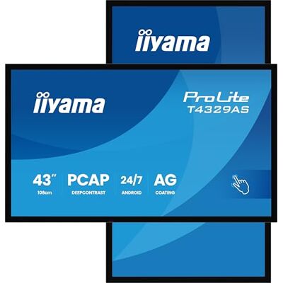 IIYAMA ProLite T4329AS-B1AG 109 cm (43 inch) diagonale klasse (108 cm (42,5 inch) zichtbaar) LCD-display met LED-achtergrondverlichting, digitale signage met touchscreen (Multi-Touch) 4K UHD (2160p) 3840 IIYAMA ProLite T4329AS-B1AG 109 cm (43 inch) diagonale klasse (108 cm (42,5 inch) zichtbaar) LCD-display met LED-achtergrondverlichting, digitale signage met touchscreen (Multi-Touch) 4K UHD (2160p) 3840