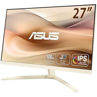 Asus Eye Care VU279CFE-M Monitor 27 inch (Full HD, 100 Hz, Adaptive Sync, 15 W Power Delivery, USB-C met DP Alt Mode, HDMI, blauwlichtfilter, resterende herinnering, havermelk) Asus Eye Care VU279CFE-M Monitor 27 inch (Full HD, 100 Hz, Adaptive Sync, 15 W Power Delivery, USB-C met DP Alt Mode, HDMI, blauwlichtfilter, resterende herinnering, havermelk)