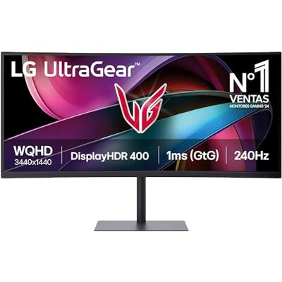 LG 34G630A-B.AEUQ UltraWide Gaming Monitor 34 inch, QHD (3440 x 1440), 240Hz, 1ms, VA, HDR10, FreeSync Premium, DisplayHDR 400, HDMI 2.1, USB-C, 5W luidsprekers, paars-grijs LG 34G630A-B.AEUQ UltraWide Gaming Monitor 34 inch, QHD (3440 x 1440), 240Hz, 1ms, VA, HDR10, FreeSync Premium, DisplayHDR 400, HDMI 2.1, USB-C, 5W luidsprekers, paars-grijs