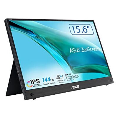Asus ZenScreen MB16AHG Laptopscherm 15,6 inch, FHD 1920 x 1080, thuiskantoor, IPS, 144 Hz, USB-C, Mini-HDMI, Freesync Premium, ergonomische standaard, blauwlichtfilters, voor notebook en console Asus ZenScreen MB16AHG Laptopscherm 15,6 inch, FHD 1920 x 1080, thuiskantoor, IPS, 144 Hz, USB-C, Mini-HDMI, Freesync Premium, ergonomische standaard, blauwlichtfilters, voor notebook en console