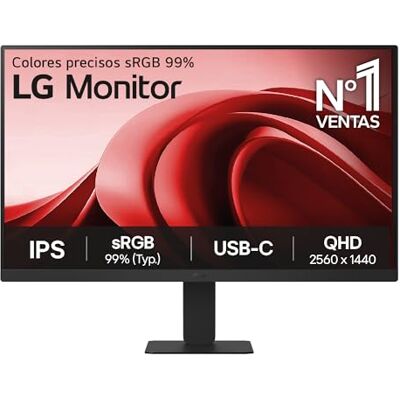 LG 24U631A-B 24 inch desktopmonitor IPS-paneel QHD-resolutie (2560 x 1440), 5 ms 100 Hz, HDR 10, sRGB 99% (CIE1931), kantelbaar, HDMI 2.0, USB-C (15 W) LG 24U631A-B 24 inch desktopmonitor IPS-paneel QHD-resolutie (2560 x 1440), 5 ms 100 Hz, HDR 10, sRGB 99% (CIE1931), kantelbaar, HDMI 2.0, USB-C (15 W)