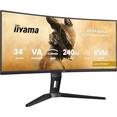 IIYAMA G-MASTER Gold Phoenix GCB3486WQSCP-B1 Curved 1500R 86,4 cm 34 inch VA LED Gaming Monitor UWQHD HDMI DP USB3.2 USB-C Dock 95W RJ45 LAN 0,4ms 240Hz KVM HDR400 FreeSync Premium PIP/PBP instelling van IIYAMA G-MASTER Gold Phoenix GCB3486WQSCP-B1 Curved 1500R 86,4 cm 34 inch VA LED Gaming Monitor UWQHD HDMI DP USB3.2 USB-C Dock 95W RJ45 LAN 0,4ms 240Hz KVM HDR400 FreeSync Premium PIP/PBP instelling van
