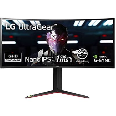 LG Ultragear 34GN850-B.AED 144Hz IPS gebogen gaming-scherm, 1ms GTG, G-Sync, Free-Sync, HDR, HDMI, displaypoort, USB, hoofdtelefoonuitgang, zwart LG Ultragear 34GN850-B.AED 144Hz IPS gebogen gaming-scherm, 1ms GTG, G-Sync, Free-Sync, HDR, HDMI, displaypoort, USB, hoofdtelefoonuitgang, zwart