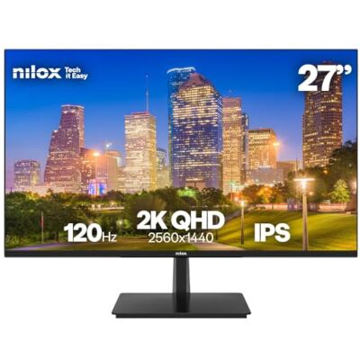 Nilox NXM272K1204 Gaming Monitor 27 inch 2K QHD 2560 × 1440 IPS, frequentie 120 Hz, reactietijd 4 ms, audio-uitgang 3,5 mm, HDMI/DisplayPort-aansluitingen, VESA-ondersteuning 100 × 100 mm Nilox NXM272K1204 Gaming Monitor 27 inch 2K QHD 2560 × 1440 IPS, frequentie 120 Hz, reactietijd 4 ms, audio-uitgang 3,5 mm, HDMI/DisplayPort-aansluitingen, VESA-ondersteuning 100 × 100 mm