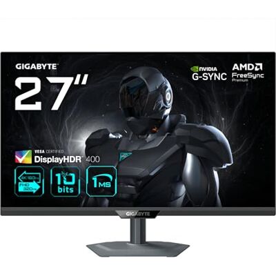 Gigabyte G27U Gaming Monitor 27" 4K UHD Dual Mode (4K 160Hz of FHD 320Hz), 3840x2160, 1ms, 350cd/m², FreeSync Premium, DisplayHDR400, HDMI 2.1, DisplayPort 1.4 Gigabyte G27U Gaming Monitor 27" 4K UHD Dual Mode (4K 160Hz of FHD 320Hz), 3840x2160, 1ms, 350cd/m², FreeSync Premium, DisplayHDR400, HDMI 2.1, DisplayPort 1.4