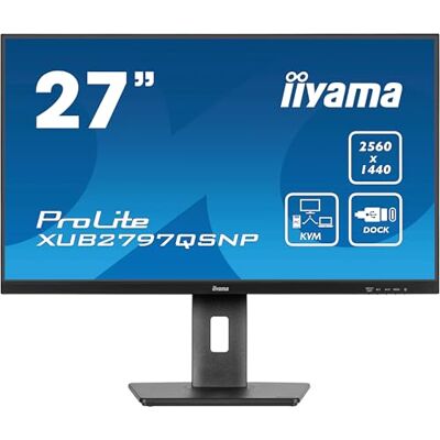 IIYAMA ProLite XUB2797QSNP-B1 LED IPS Monitor 68,5 cm 27 inch WQHD 100Hz HDMI DP-in/out DaisyChain USB3.2 USB-C Dock 96W LAN KVM Slim-Line Hoogteverstelling Pivot AdaptiveSync Zwart IIYAMA ProLite XUB2797QSNP-B1 LED IPS Monitor 68,5 cm 27 inch WQHD 100Hz HDMI DP-in/out DaisyChain USB3.2 USB-C Dock 96W LAN KVM Slim-Line Hoogteverstelling Pivot AdaptiveSync Zwart