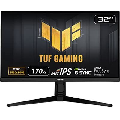 Asus TUF Gaming VG32AQL1A 31,5 inch WQHD Monitor 170 Hz, 1ms GtG, FreeSync Premium & G-Sync compatibel, DisplayHDR 400 Fast IPS Panel, 16:9, 2560x1440, DisplayPort, HDMI, USB, ergonomisch Asus TUF Gaming VG32AQL1A 31,5 inch WQHD Monitor 170 Hz, 1ms GtG, FreeSync Premium & G-Sync compatibel, DisplayHDR 400 Fast IPS Panel, 16:9, 2560x1440, DisplayPort, HDMI, USB, ergonomisch
