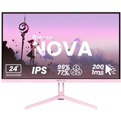 Arozzi Nova 24" Gaming Monitor IPS FHD 200Hz, 1ms, FreeSync, HDR, geïntegreerde luidsprekers, roze Arozzi Nova 24" Gaming Monitor IPS FHD 200Hz, 1ms, FreeSync, HDR, geïntegreerde luidsprekers, roze