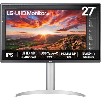 LG UHD monitor 27UP850K 4K IPS 27 inch, 60Hz, 5ms, DCI-P3 95%, DisplayHDR 400, weergave met hoge resolutie voor het maken van inhoud, geïntegreerde luidsprekers, HDMI, DisplayPort, USB-C, wit LG UHD monitor 27UP850K 4K IPS 27 inch, 60Hz, 5ms, DCI-P3 95%, DisplayHDR 400, weergave met hoge resolutie voor het maken van inhoud, geïntegreerde luidsprekers, HDMI, DisplayPort, USB-C, wit