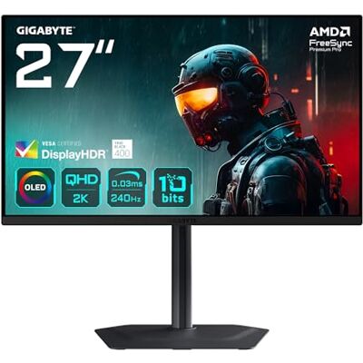Gigabyte MO27Q2 27" Gaming Monitor OLED QHD 2560x1440 240Hz, 0,03ms, 250cd/m², HDR True Black 400, HDMI 2.1, DisplayPort 1.4 Gigabyte MO27Q2 27" Gaming Monitor OLED QHD 2560x1440 240Hz, 0,03ms, 250cd/m², HDR True Black 400, HDMI 2.1, DisplayPort 1.4