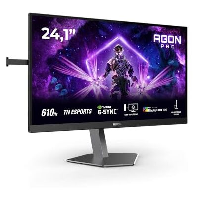 AOC AGON AG246FK6 Gaming Monitor FHD 61 cm 610 Hz, TN eSports, 0,5 ms GTG, adaptieve synchronisatie, HDR400, hoogteverstelling, G-Sync Comp., (1920 x 1080, HDMI 2x2.1, DP 1x1.4) zwart/grijs AOC AGON AG246FK6 Gaming Monitor FHD 61 cm 610 Hz, TN eSports, 0,5 ms GTG, adaptieve synchronisatie, HDR400, hoogteverstelling, G-Sync Comp., (1920 x 1080, HDMI 2x2.1, DP 1x1.4) zwart/grijs